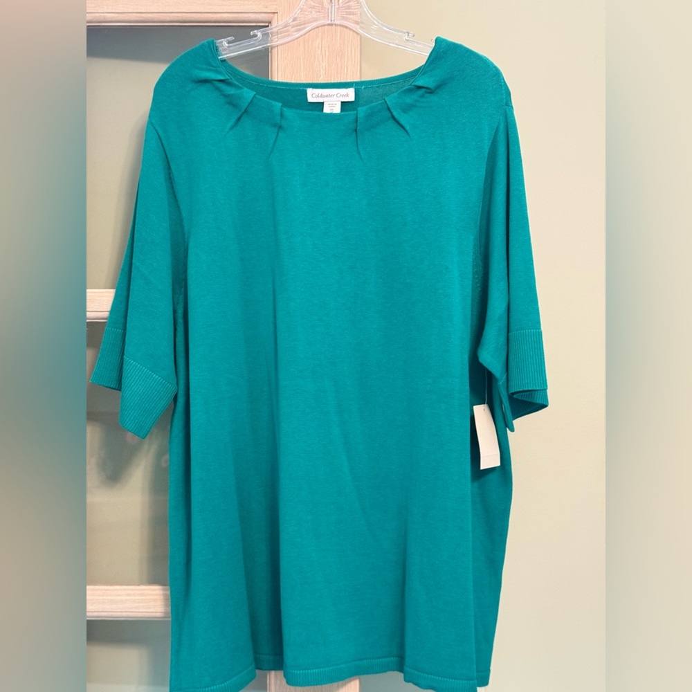 Coldwater Creek Women's Teal Short Sleeve Top